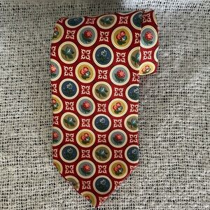 Kenzo Red and Gray Floral Tie